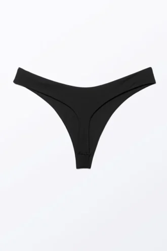 Braguita de bikini tipo tanga en forma de V – Negro