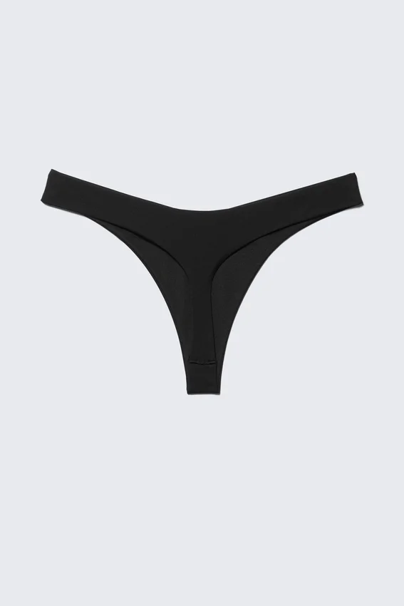 Braguita de bikini tipo tanga en forma de V – Negro Braguita de bikini tipo tanga en forma de V – Negro