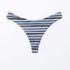 Braguita de bikini tipo tanga en forma de V – Rayas azules Braguita de bikini tipo tanga en forma de V – Rayas azules