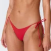 Braguita tanga de bikini con lazos – Rojo brillante Braguita tanga de bikini con lazos – Rojo brillante