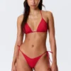 Braguita tanga de bikini con lazos – Rojo brillante Braguita tanga de bikini con lazos – Rojo brillante