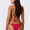 Braguita tanga de bikini con lazos – Rojo brillante Braguita tanga de bikini con lazos – Rojo brillante