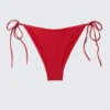 Braguita tanga de bikini con lazos – Rojo brillante Braguita tanga de bikini con lazos – Rojo brillante