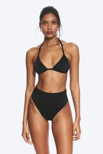 Braguitas de bikini de cintura alta Heat – Negro