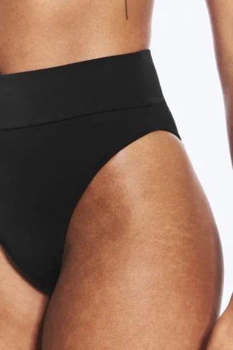Braguitas de bikini de cintura alta Heat – Negro