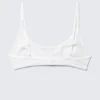 Bralette con escote redondeado y punto calado – Blanco