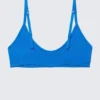 Bralette de algodón con cuello redondo Inez – Azul brillante