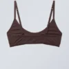 Bralette de algodón con cuello redondo Inez – Ciruela oscuro Bralette de algodón con cuello redondo Inez – Ciruela oscuro
