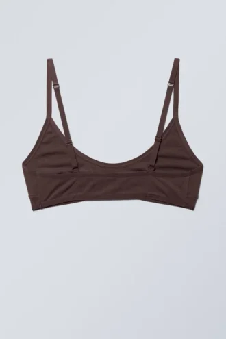 Bralette de algodón con cuello redondo Inez – Ciruela oscuro