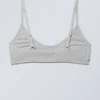 Bralette de algodón con cuello redondo Inez – Gris jaspeado Bralette de algodón con cuello redondo Inez – Gris jaspeado