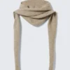 Bufanda con capucha y lazo de punto – Beige Bufanda con capucha y lazo de punto – Beige