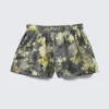 Bóxers de algodón holgados – Gris oscuro – Estampado floral desgastado