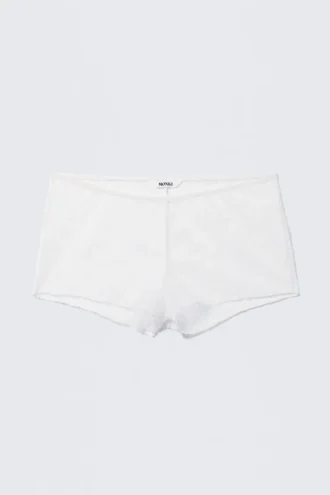 Bóxers de pijama de encaje – Blanco