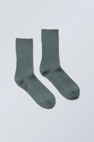 Calcetines acanalados Pond – Turquesa oscuro