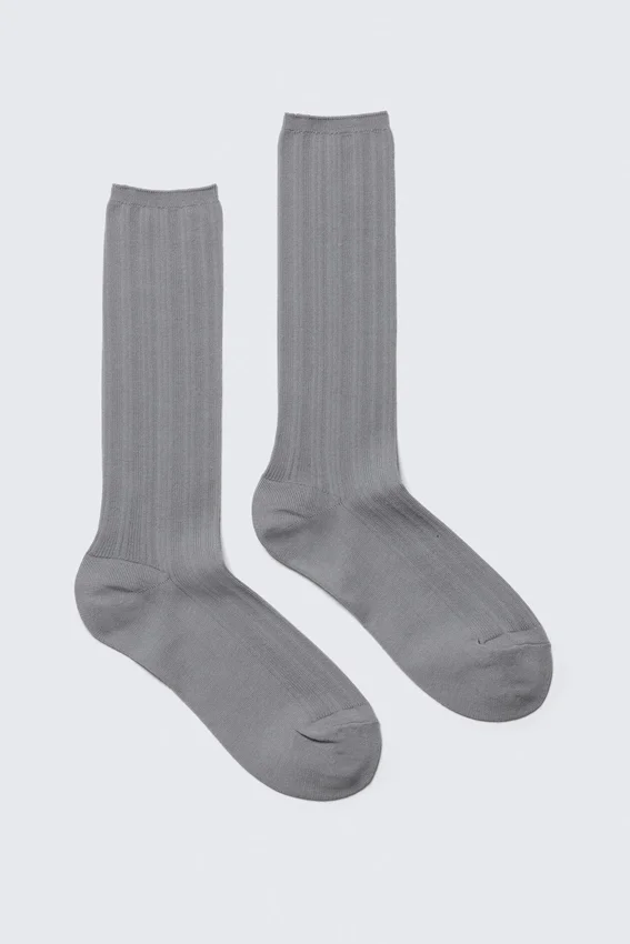 Calcetines de media caña acanalados – Gris Calcetines de media caña acanalados – Gris