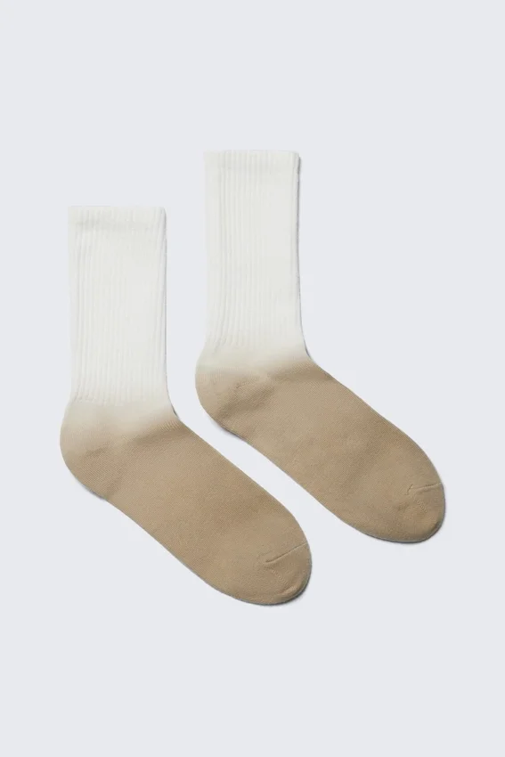 Calcetines deportivos degradados – Degradado blanco/beige Calcetines deportivos degradados – Degradado blanco/beige
