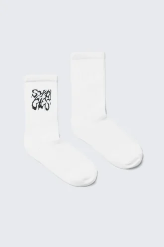 Calcetines deportivos estampados – Blanco – Synergies
