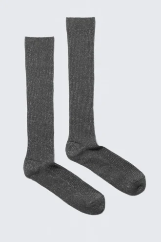 Calcetines medios con purpurina – Gris oscuro con purpurina