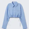 Camisa cargo corta y holgada – Azul claro Camisa cargo corta y holgada – Azul claro