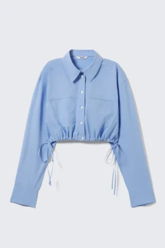 Camisa cargo corta y holgada – Azul claro