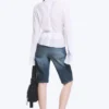 Camisa cruzada de manga larga con textura – Blanco transparente Camisa cruzada de manga larga con textura – Blanco transparente