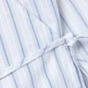 Camisa cruzada de manga larga de popelín – Rayas azules Camisa cruzada de manga larga de popelín – Rayas azules