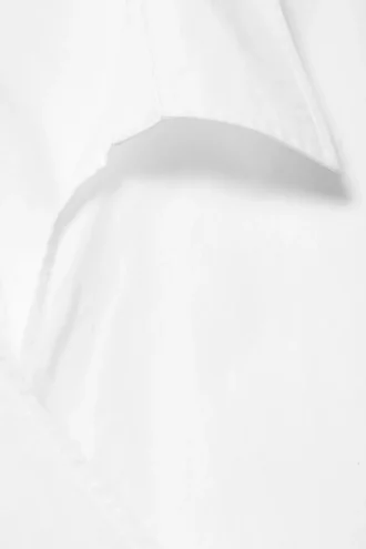 Camisa cruzada de popelín de manga larga – Blanca