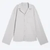 Camisa de algodón para estar por casa – Gris claro empolvado