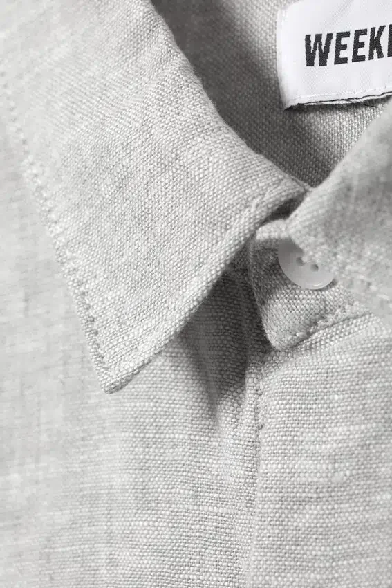 Camisa de lino de corte holgado y pantalones cortos – Gris polvoriento Camisa de lino de corte holgado y pantalones cortos – Gris polvoriento