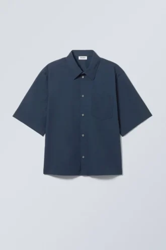Camisa de pantalón corto de manga corta – Azul oscuro