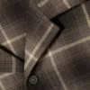 Camisa de pijama holgada de franela – A cuadros marrón oscuro Camisa de pijama holgada de franela – A cuadros marrón oscuro