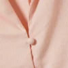 Camisa de resort entallada de manga corta – Rayas rosa melocotón
