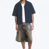 Camisa holgada de pantalón corto estilo resort – A cuadros azul oscuro Camisa holgada de pantalón corto estilo resort – A cuadros azul oscuro