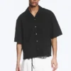 Camisa holgada de pantalón corto estilo resort – Negro Camisa holgada de pantalón corto estilo resort – Negro