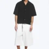 Camisa holgada de pantalón corto estilo resort – Negro Camisa holgada de pantalón corto estilo resort – Negro