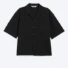 Camisa holgada de pantalón corto estilo resort – Negro Camisa holgada de pantalón corto estilo resort – Negro
