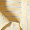 Camisa oversize de popelín de algodón de manga corta – Rayas amarillo claro Camisa oversize de popelín de algodón de manga corta – Rayas amarillo claro