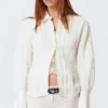 Camisas ajustadas con fruncido en la cintura – Blanco
