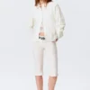 Camisas ajustadas con fruncido en la cintura – Blanco