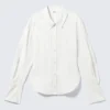 Camisas ajustadas con fruncido en la cintura – Blanco