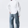 Camisas ajustadas con fruncido en la cintura – Blanco