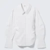Camisas ajustadas con fruncido en la cintura – Blanco