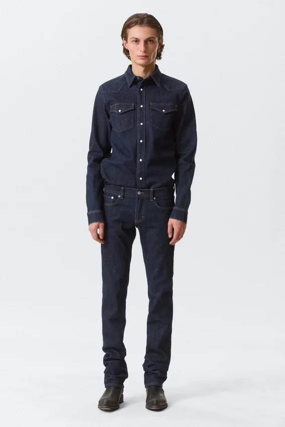 Camisas ajustadas de denim – Blue Rinse – Azul oscuro Camisas ajustadas de denim – Blue Rinse – Azul oscuro