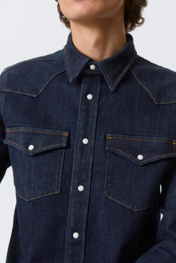 Camisas ajustadas de denim – Blue Rinse – Azul oscuro Camisas ajustadas de denim – Blue Rinse – Azul oscuro