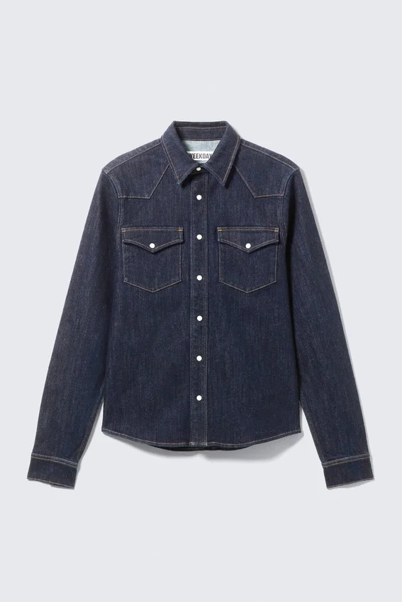 Camisas ajustadas de denim – Blue Rinse – Azul oscuro Camisas ajustadas de denim – Blue Rinse – Azul oscuro
