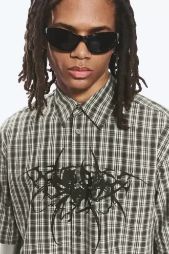 Camisas con estampados de corte recto y manga corta – A cuadros verdes – Spyder
