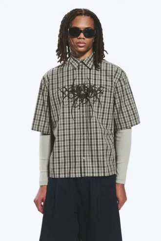 Camisas con estampados de corte recto y manga corta – A cuadros verdes – Spyder