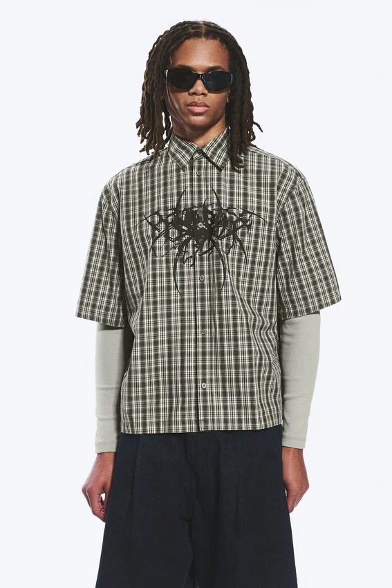 Camisas con estampados de corte recto y manga corta – A cuadros verdes – Spyder Camisas con estampados de corte recto y manga corta – A cuadros verdes – Spyder
