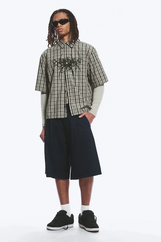 Camisas con estampados de corte recto y manga corta – A cuadros verdes – Spyder Camisas con estampados de corte recto y manga corta – A cuadros verdes – Spyder