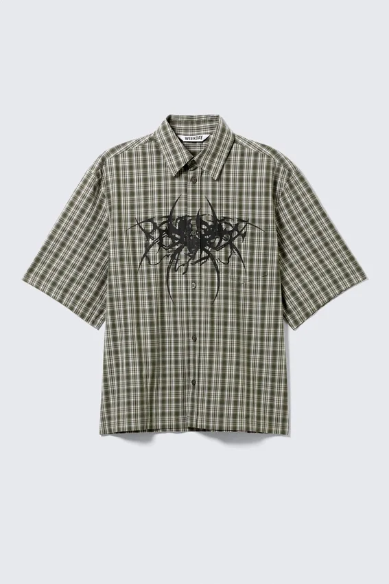 Camisas con estampados de corte recto y manga corta – A cuadros verdes – Spyder Camisas con estampados de corte recto y manga corta – A cuadros verdes – Spyder